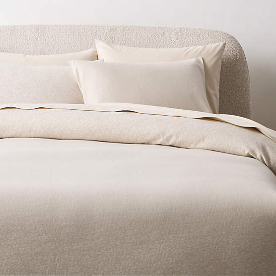 Pena Cool Grey and Warm White Organic Cotton Full/Queen Duvet Cover