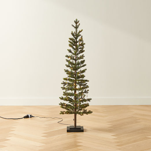 Faux Pencil Pine Christmas Tree 4'