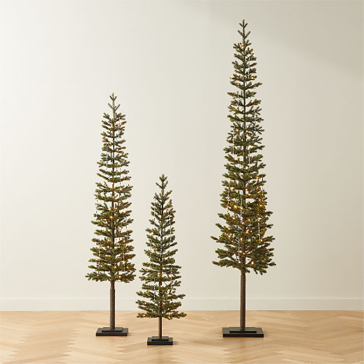 Faux Pencil Pine Christmas Trees Set of 3