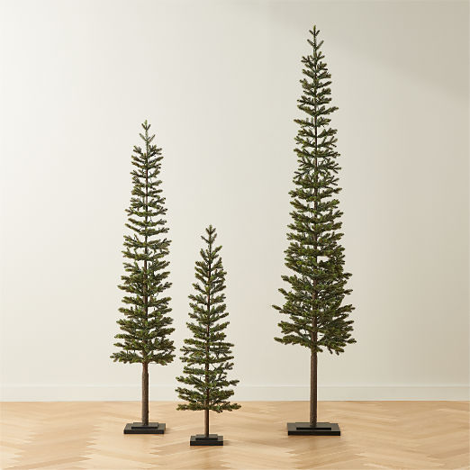 Faux Pencil Pine Christmas Trees Set of 3