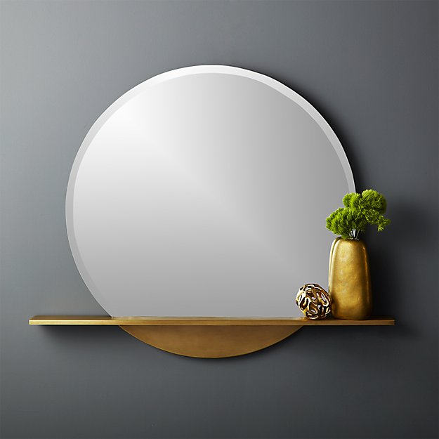 Circle mirror with shelf discount