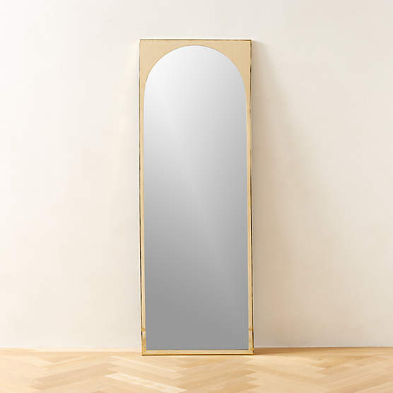 Ponder Brass Floor Length Mirror 36''x72'' + Reviews CB2