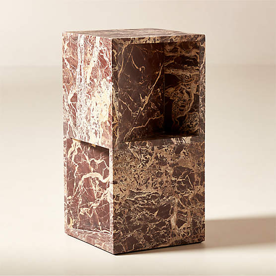 Periscope Red Marble Side Table