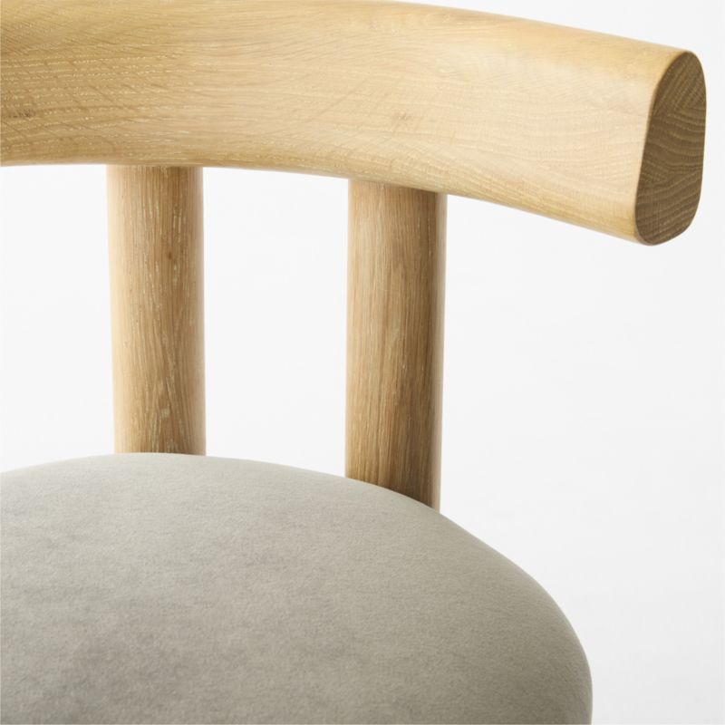 Perle Grey Performance Velvet and Oak Wood Dining Chair by goop - image 10 of 11