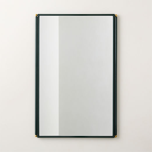 Perlet Green Enamel Rectangular Wall Mirror 24"x36"