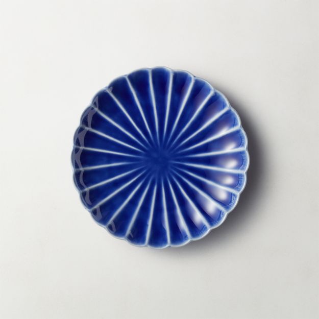 Petal Blue Ceramic Appetizer Plate + Reviews | CB2