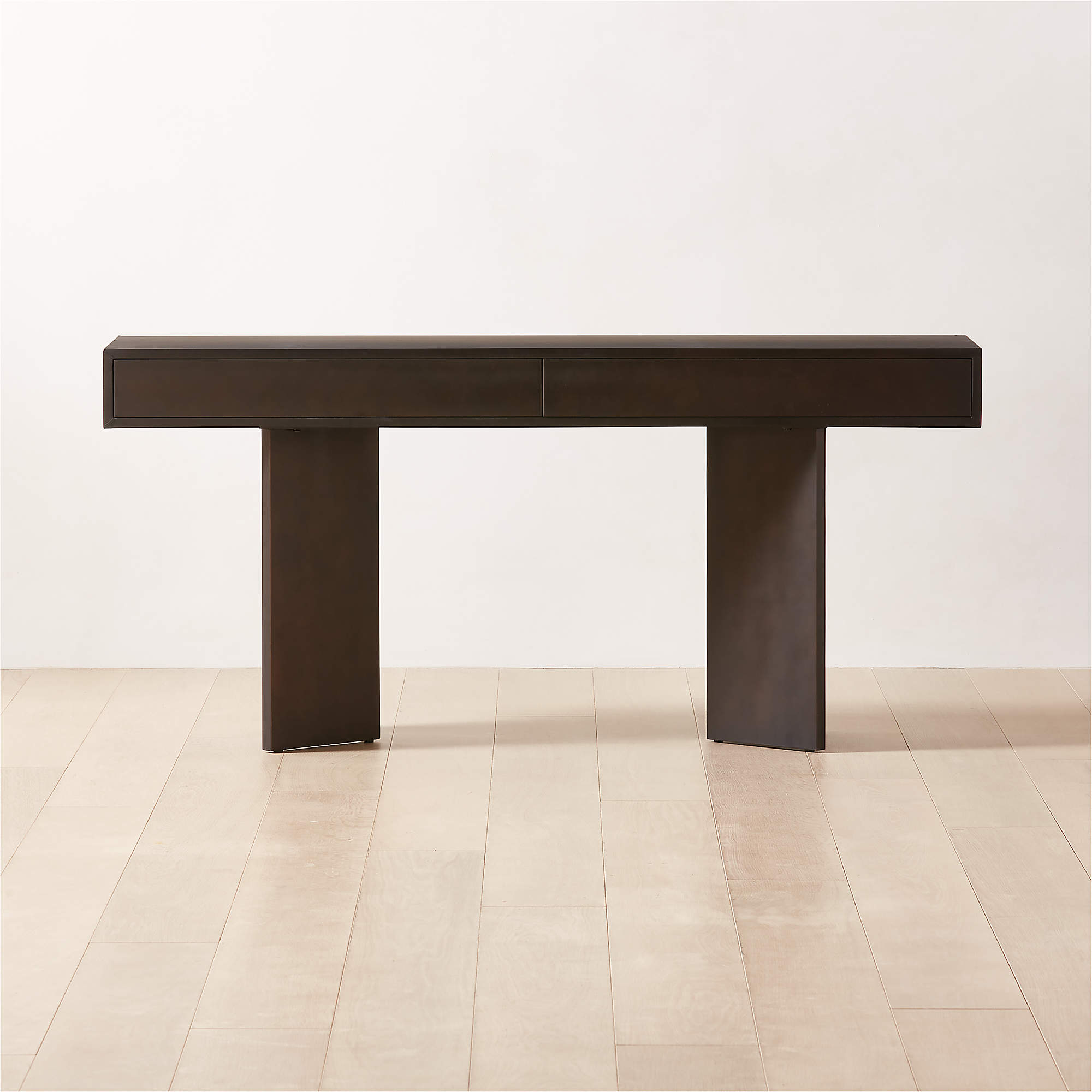 Petro Modern Metal Clad Console Table 60" + Reviews | CB2