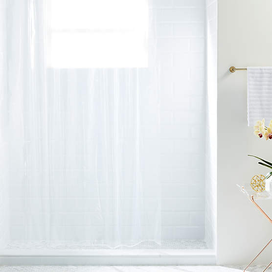Poly White Shower Curtain Liner 72" + Reviews CB2 Canada