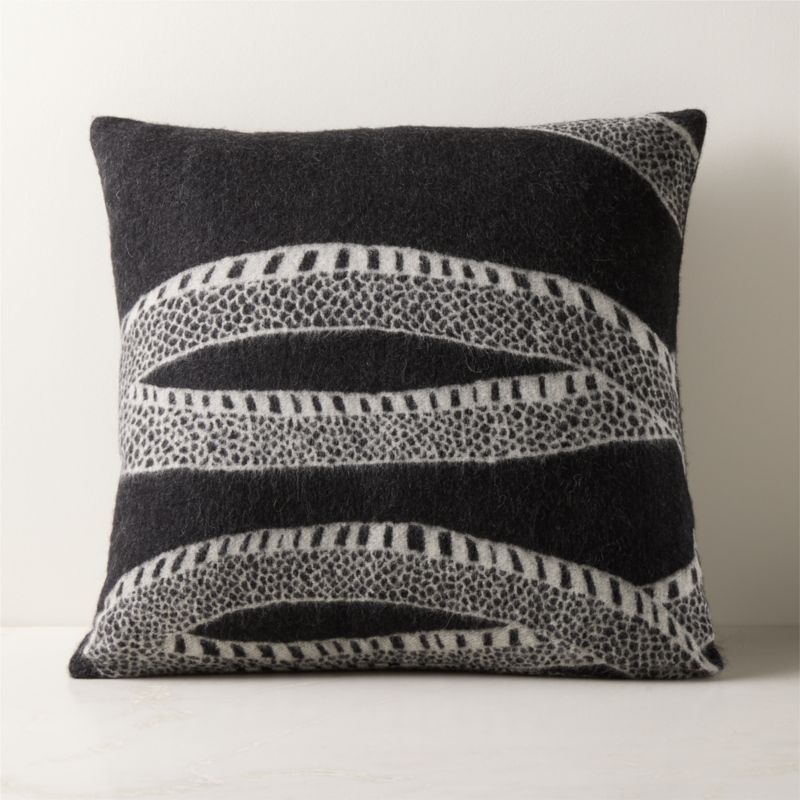 Peyote Black Alpaca Throw Pillow with Down-Alternative Insert 20" - image 1 of 4