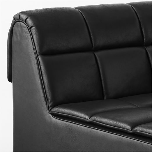 Pezzo Black Leather Corner Chair