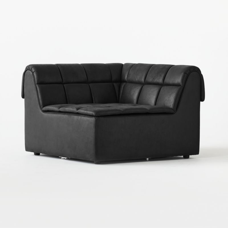 Pezzo Black Leather Corner Chair - image 5 of 9