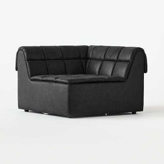 Pezzo Black Leather Corner Chair