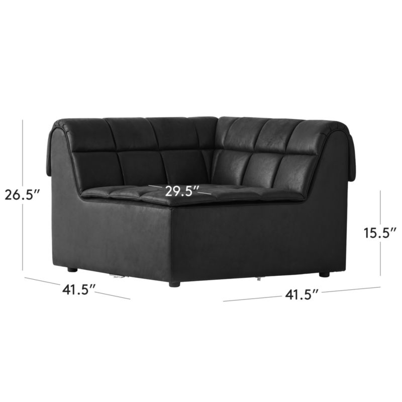 View Pezzo Black Leather Corner Chair - image 3 of 9