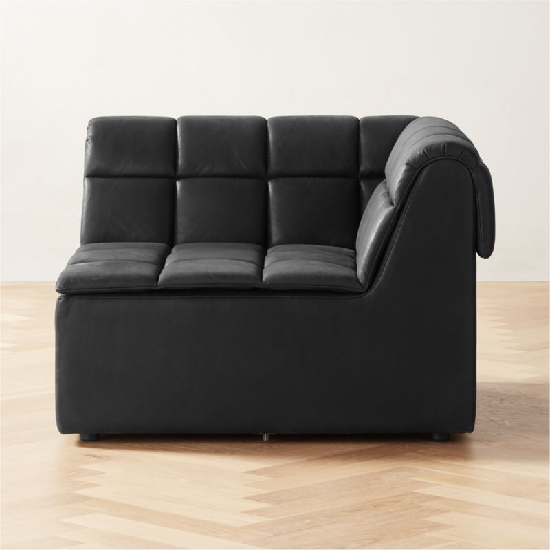 Pezzo Black Leather Corner Chair - image 0 of 9