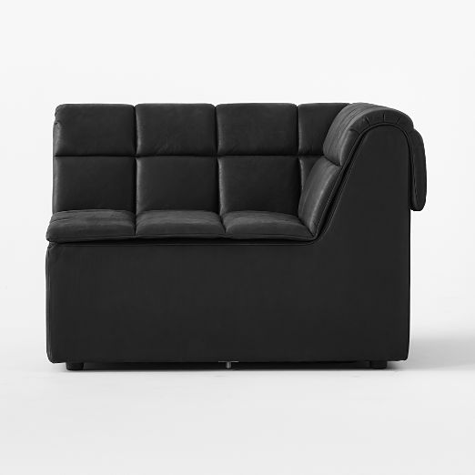 Pezzo Black Leather Corner Chair