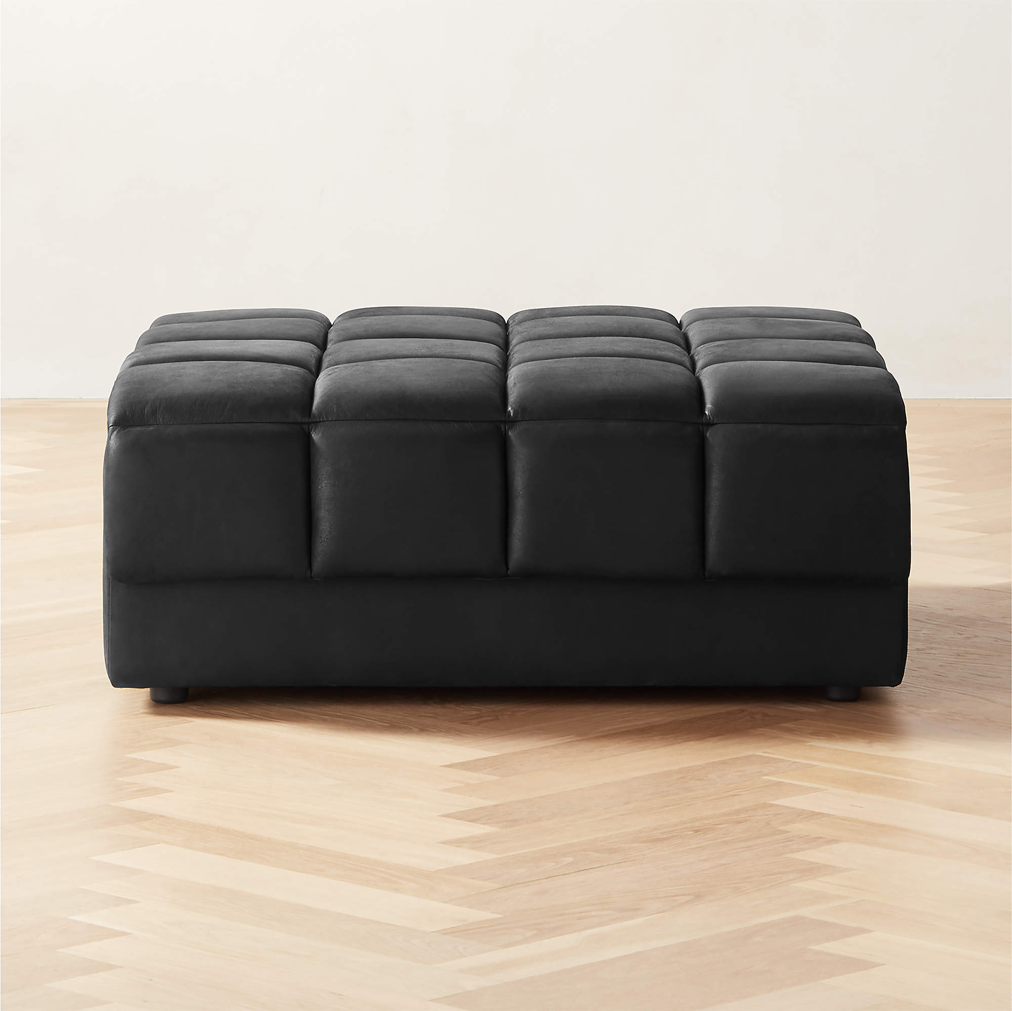Pezzo Leather Ottoman CB2