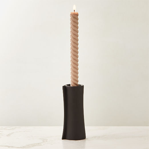 Light Grey Twisted Taper Candles Set of 2