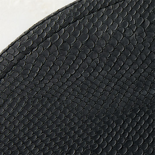 Python Black Faux Leather Round Placemat