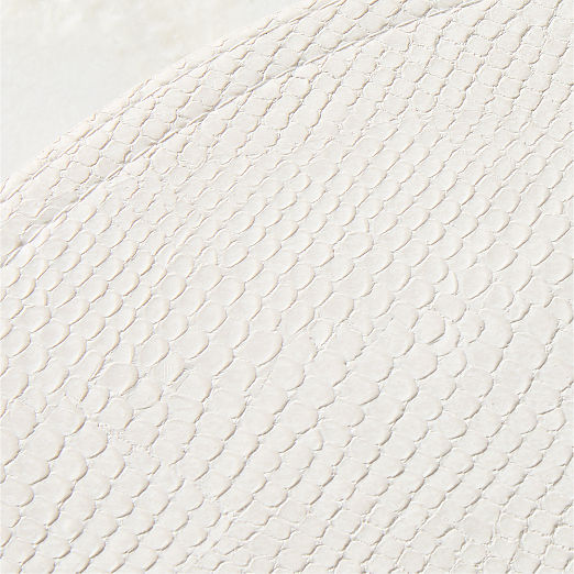 Python Cream Faux Leather Round Placemat