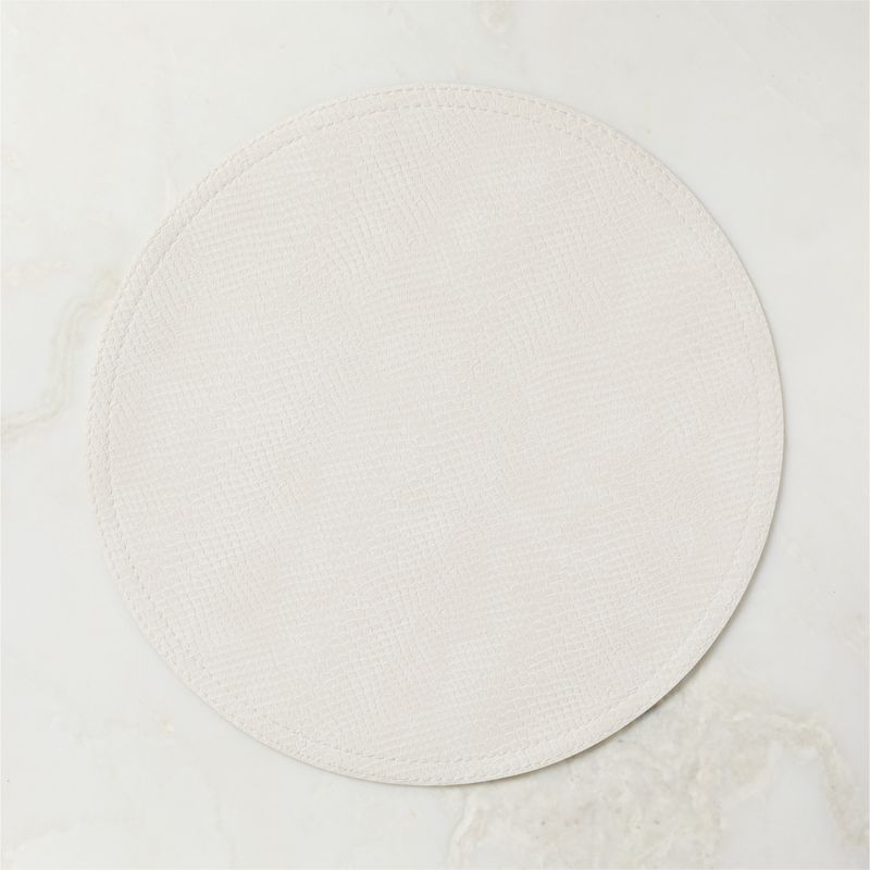 Python Cream Faux Leather Round Placemat - image 0 of 4