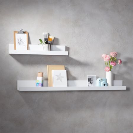 Piano White Wall Shelves Cb2