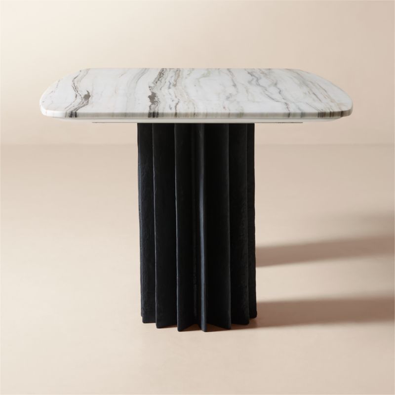 Piati 80" White Marble and Charcoal Concrete Dining Table - image 4 of 8