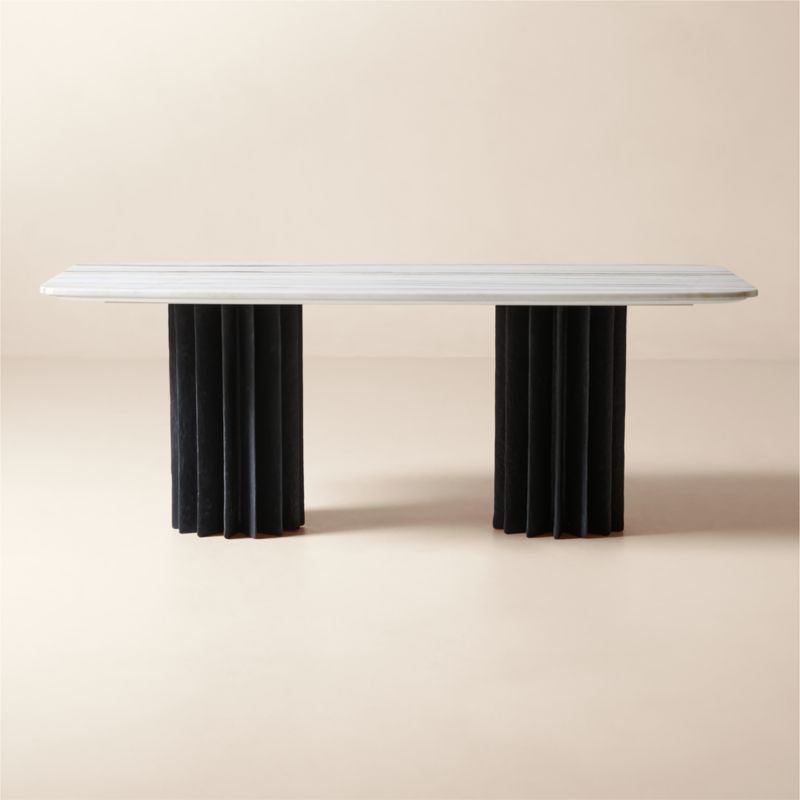 Piati 80" White Marble and Charcoal Concrete Dining Table - image 0 of 8