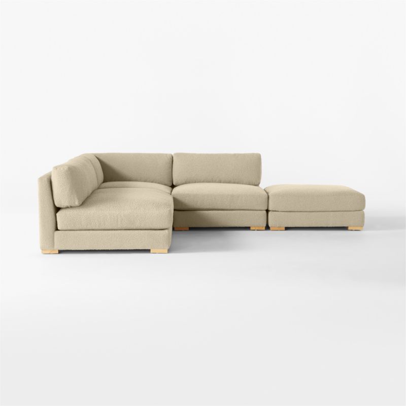 Piazza 4-Piece Modular Sectional Sofa with White Oak Legs 105" - image 5 of 8