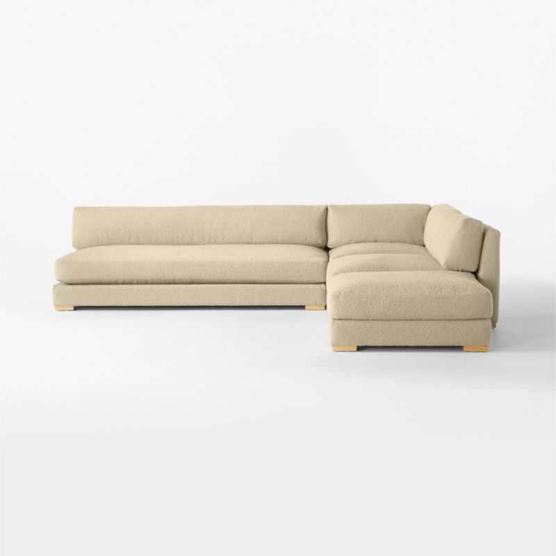 Piazza 4-Piece Modular Camel Brown Boucle Sectional Sofa with White Oak Legs 127'' - image 3 of 8