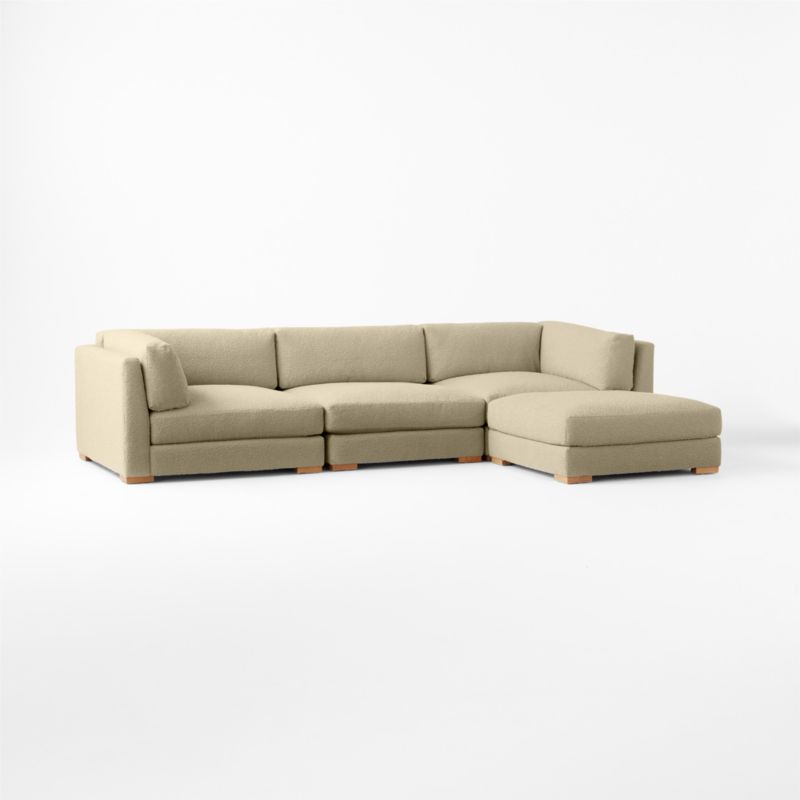 Piazza 4-Piece Modular Sectional Sofa with White Oak Legs - image 4 of 8