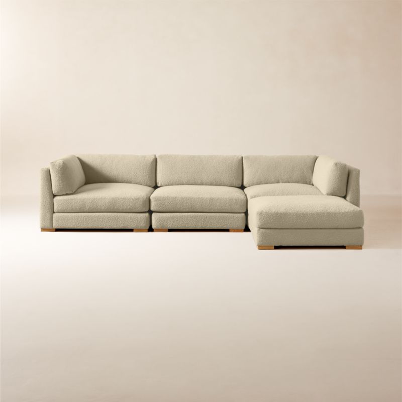 Piazza 4-Piece Modular Sectional Sofa with White Oak Legs - image 1 of 8