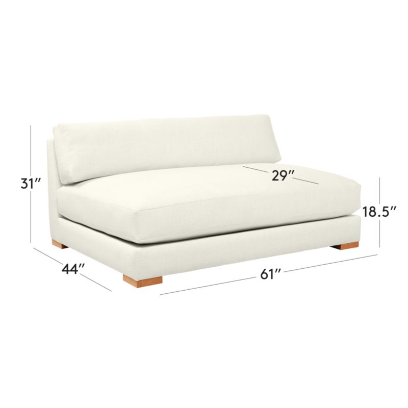 View Piazza 61" Apartment Sofa with White Oak Legs - image 3 of 9