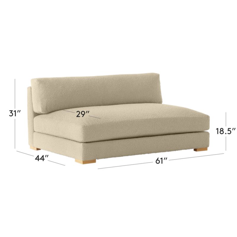 View Piazza 61" Camel Brown Boucle Apartment Sofa with White Oak Legs - image 3 of 8