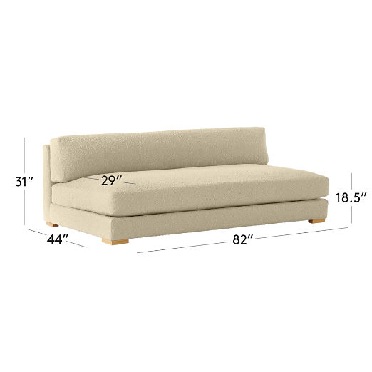 Piazza 82" Camel Brown Boucle Sofa with White Oak Legs