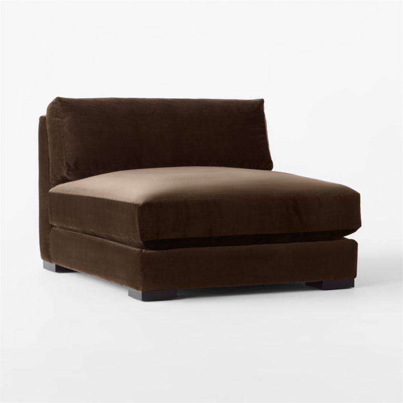 Piazza Espresso Velvet Armless Chair - image 4 of 8