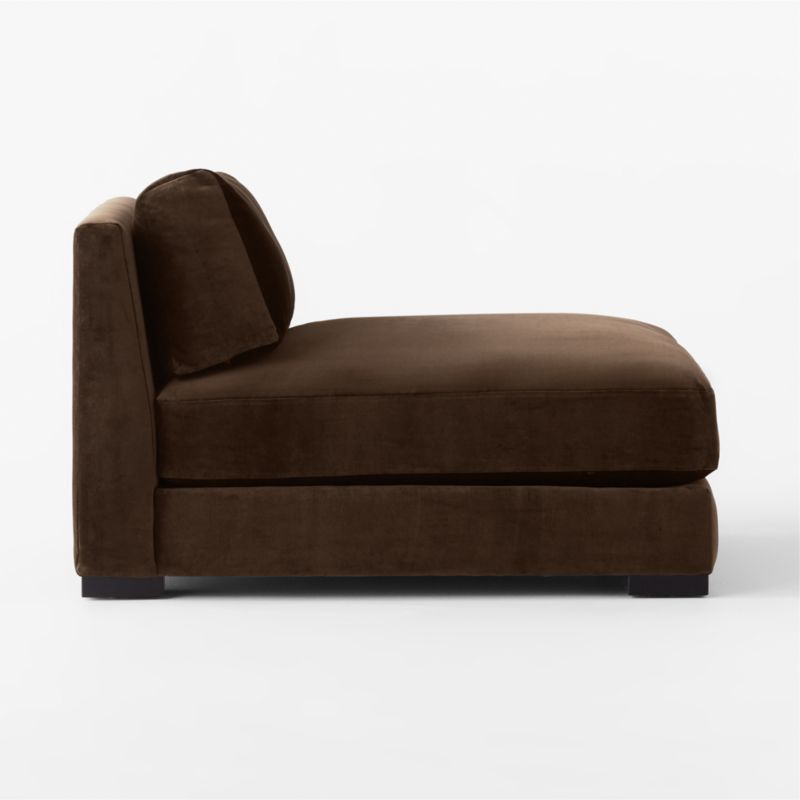 Piazza Espresso Velvet Armless Chair - image 5 of 8