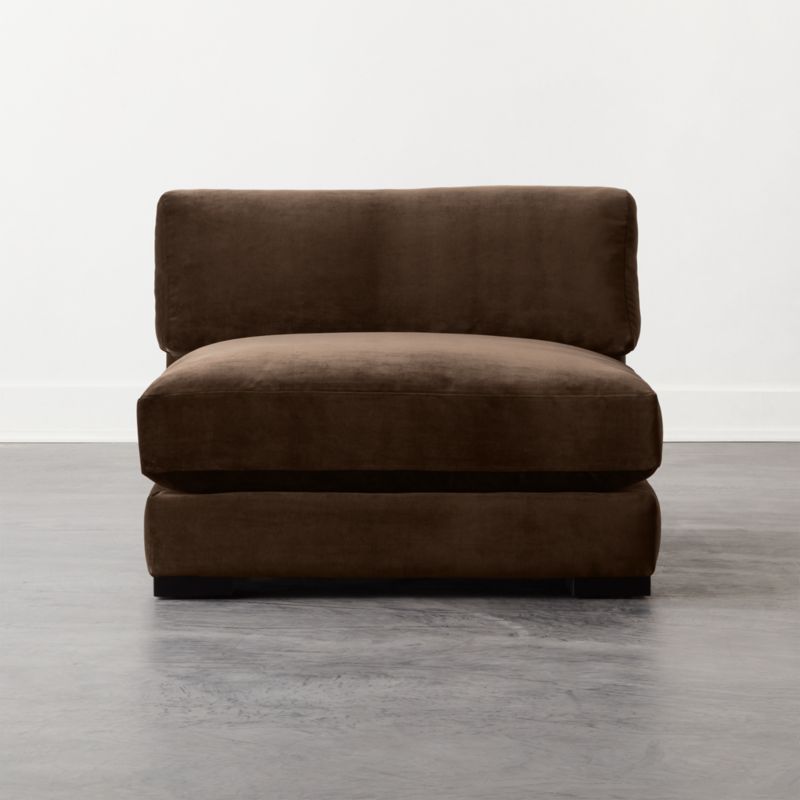 Piazza Espresso Velvet Armless Chair - image 0 of 8