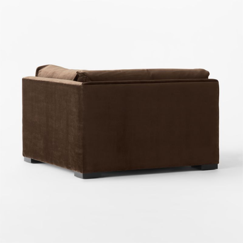 Piazza Espresso Velvet Corner Chair - image 6 of 8