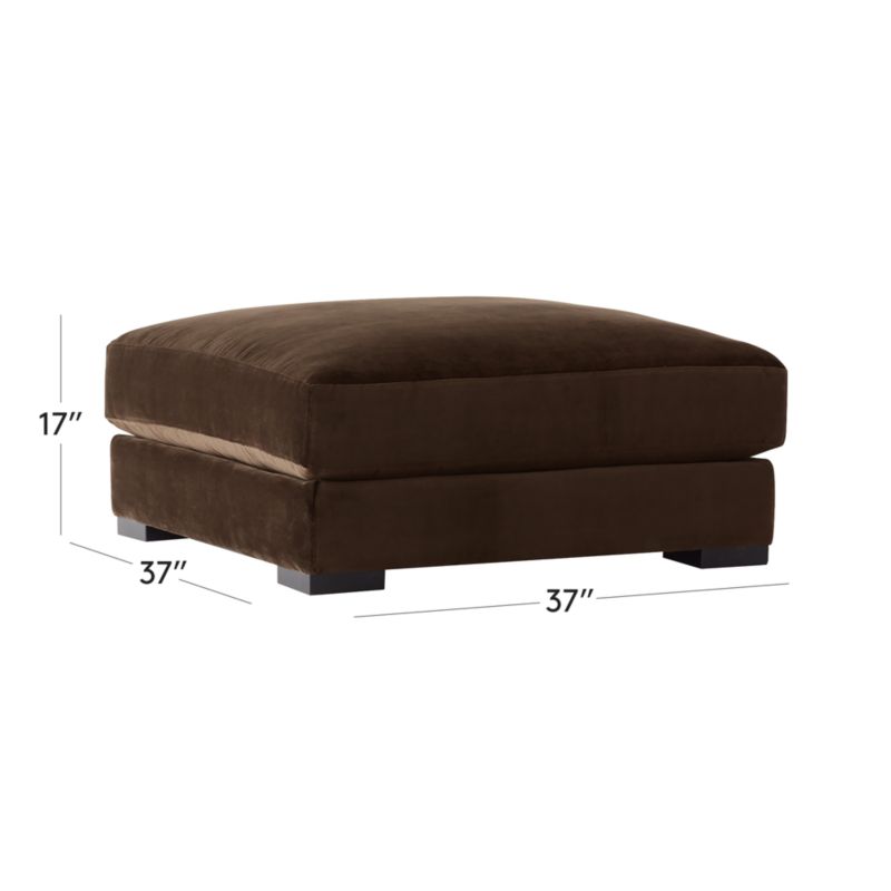 View Piazza Espresso Velvet Ottoman - image 2 of 5