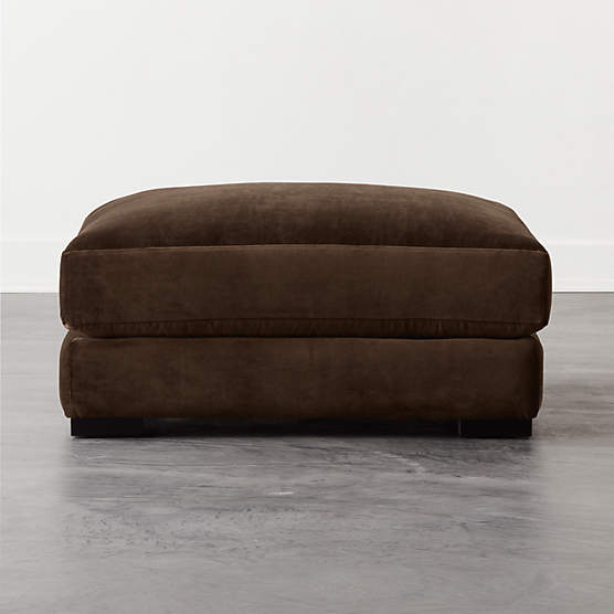 Piazza Espresso Velvet Ottoman