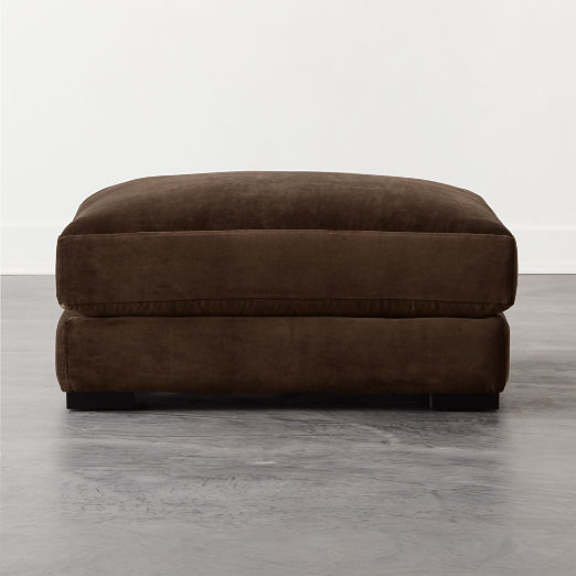 Piazza Espresso Velvet Ottoman