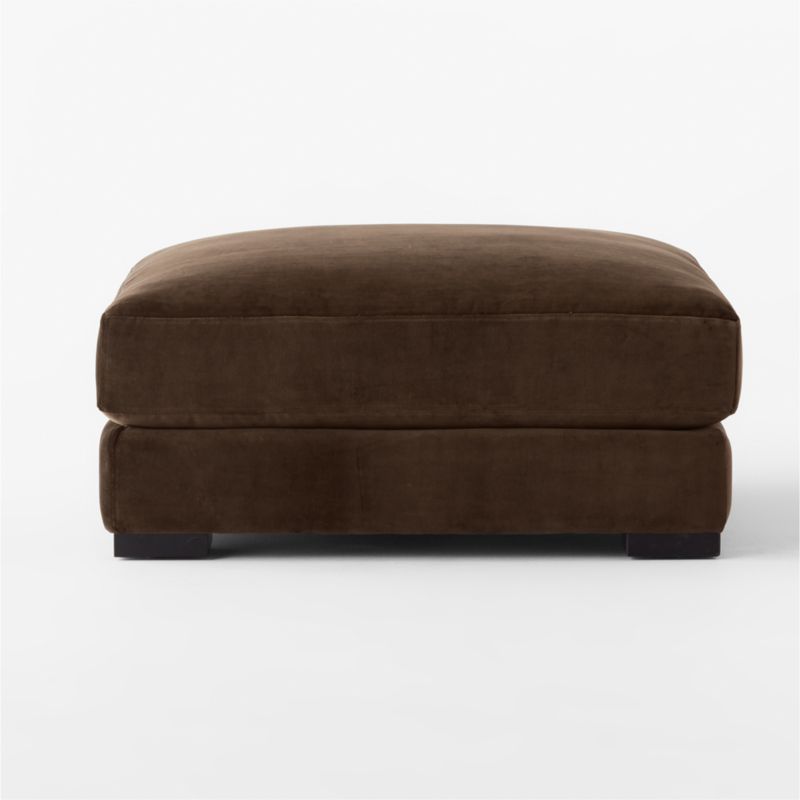 Piazza Espresso Velvet Ottoman - image 2 of 5