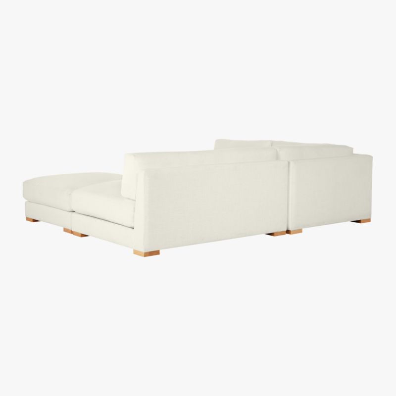 Piazza 4-Piece Modular White Linen Sectional with Ottoman 105'' - image 5 of 6