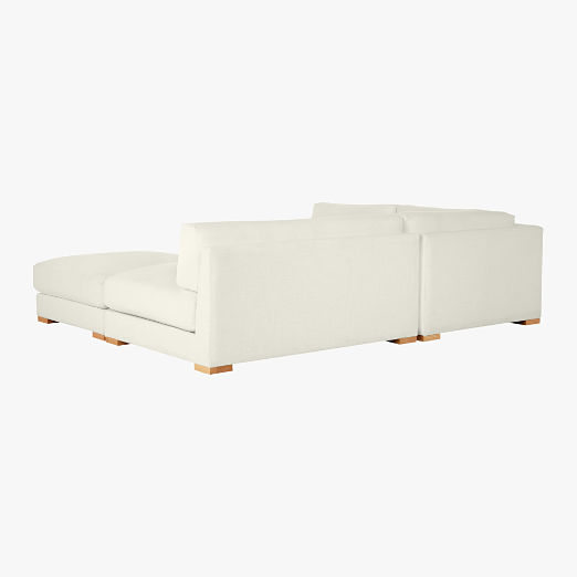 Piazza 4-Piece Modular White Linen Sectional with Ottoman 105''