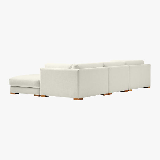 Piazza 4-Piece Modular White Linen Sectional Sofa