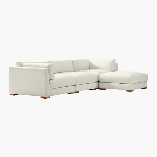 Piazza 4-Piece Modular Sectional Sofa with White Oak Legs