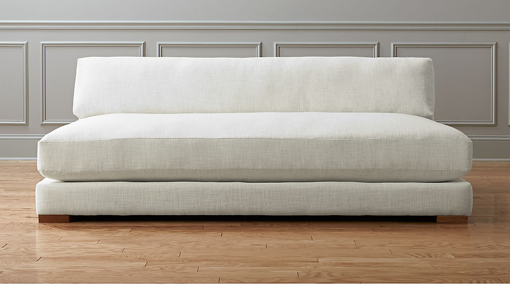 Piazza White Armless Sofa + Reviews CB2