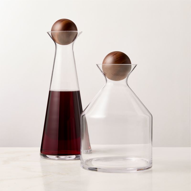 Pico Glass Decanter with Wood Stopper Wide 68 oz - image 2 of 4