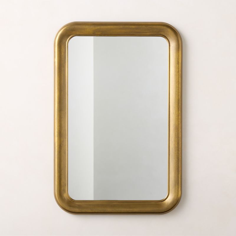 Viewing product image Pied-a-terre Gold Rectangular Wall Mirror 24x36" by Todd Snyder - image 1 of 4