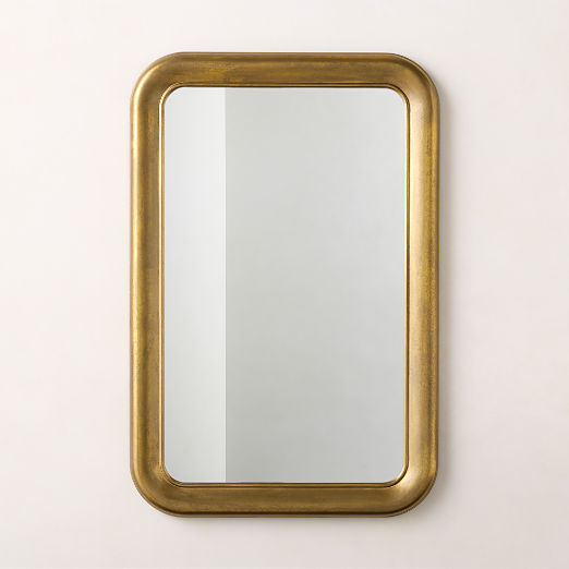 Pied-a-terre Gold Rectangular Wall Mirror 24x36" by Todd Snyder